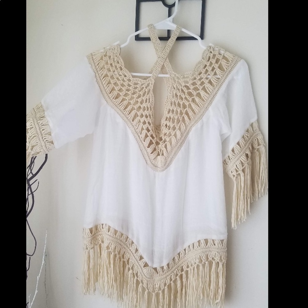White/ Cream off the shoulders Boho shirt